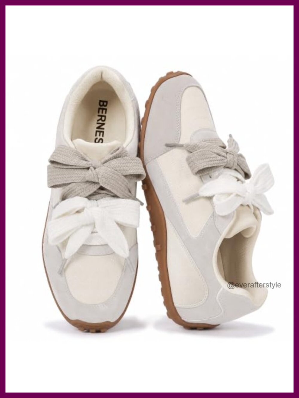 Oversized Bow Lace Up Colorblock Retro Fashion Sneakers Casual Streetwear